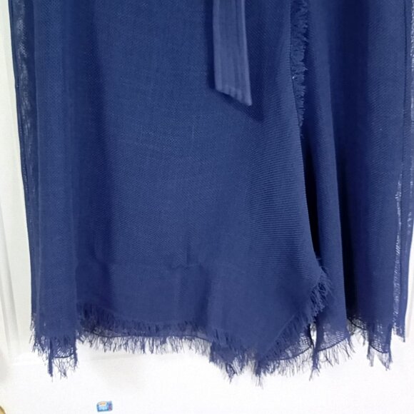 Adolfo Dominguez Skirt Midi With Fringe Hem & Belt Size 40 Womens Blue - Picture 4 of 10